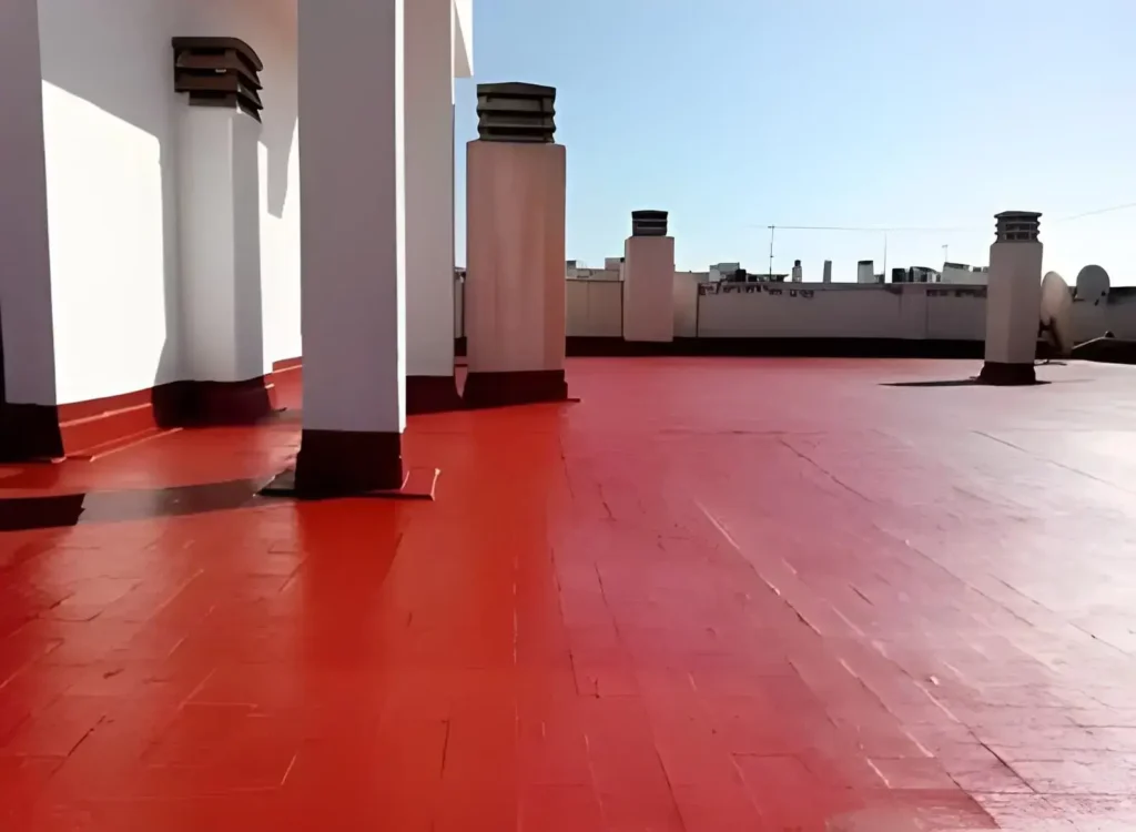 Terraza cubierta impermeabilizada realizada por Los Pintores Zaragoza